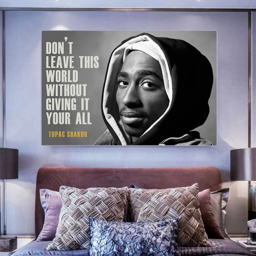 Motivational Quotes Tupac Hip Hop Star canvas