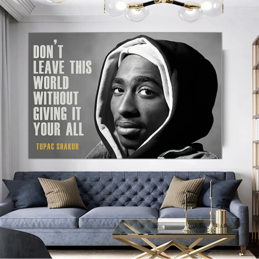 Motivational Quotes Tupac Hip Hop Star canvas