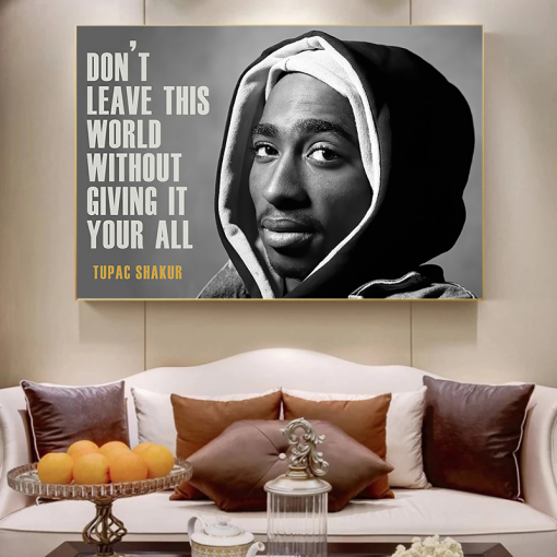 Motivational Quotes Tupac Hip Hop Star canvas