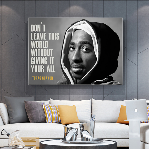 Motivational Quotes Tupac Hip Hop Star canvas