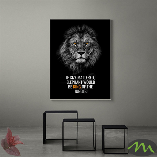 Motivational quotes Lion motive black and white wall art