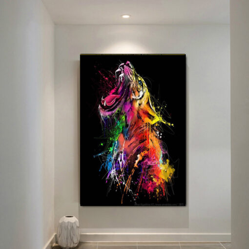 Colorful Tiger Graffiti Art Canvas Painting Animal Posters