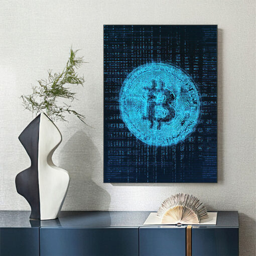 Blue Bitcoin Art