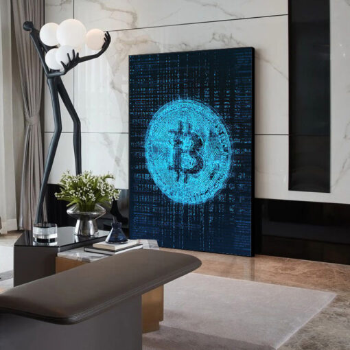 Blue Bitcoin Art