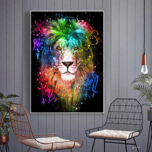 Colourful Rainbow Lion